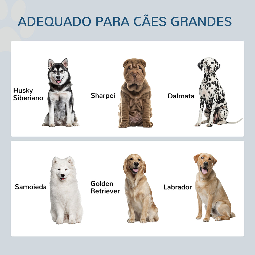 Comedouro para Cães Elevado com Sistema de Alimentação Lento Amovível e Espaço de Arrumação Comedouro com 2 Tigelas de 2L de Aço Inoxidável para Cães Grandes 60x30x35,5 cm Madeira — foto 8