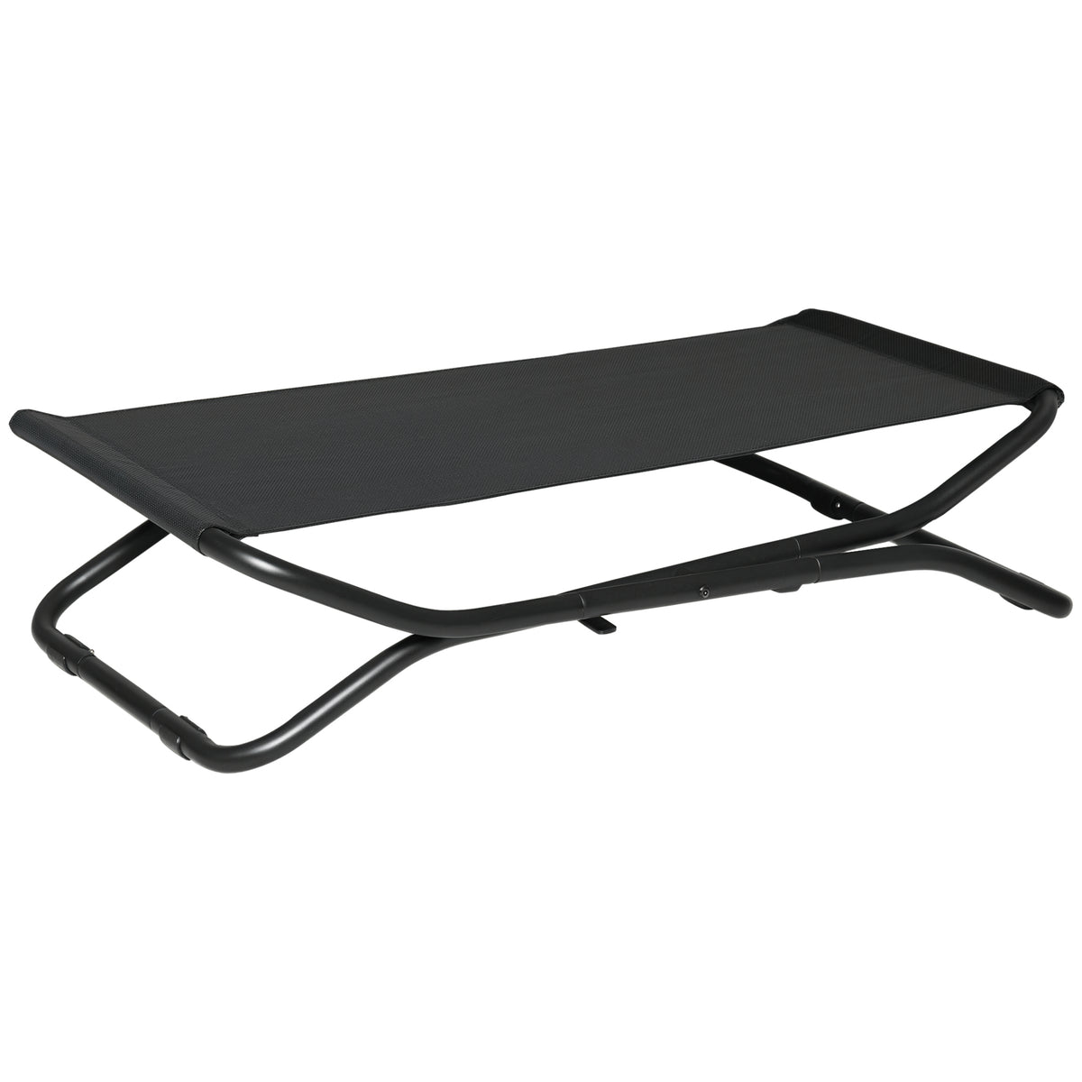 Cama Elevada para Cães Dobrável Cama para Animais de Estimação Pequenos e Médios com Tecido de Malha Respirável Estrutura de Aço para Interior e Exterior 92x56,5x19,5cm Preto — foto 1