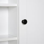 Armário de banheiro multifuncional Armário de parede com economia de espaço com 3 níveis abertos 1 porta Prateleira de sobreposição ajustável 53x14.5x50.5 cm Branco — foto 7