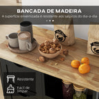 Carrinho de Cozinha com Rodas Carrinho de Serviço Multiuso com 3 Gavetas 2 Prateleiras Abertas e Bandeja para Sala de Jantar Sala de Estar 67x37x85,5 cm Preto — foto 6