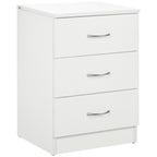 Mesa de Cabeceira Moderna Mesa de Cabeceira com 3 Gavetas e Puxadores de Alumínio para Dormitório 40x35x58 cm Branco — foto 1