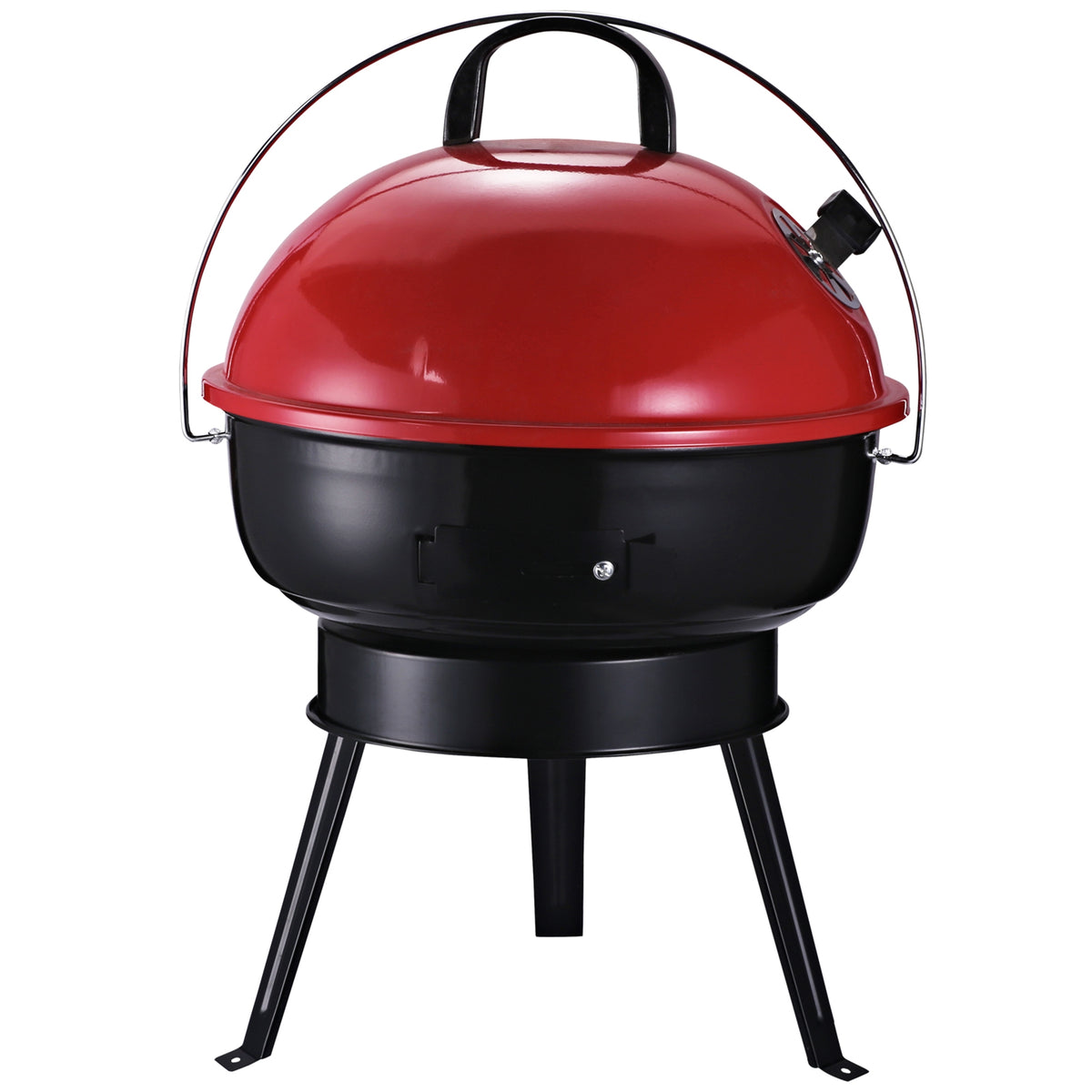 Essenza Barbecue a Carvão Portátil Metal Esmaltado 3 Pés Ø36,5x54cm Preto e Vermelho — foto 1