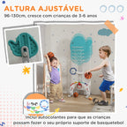 Cesta de Basquetebol Infantil 5 em 1 Cesta de Basquetebol para Crianças com Altura Ajustável com Tema Peixe Dourado Futebol Golf Jogo de Lançamento de Bola para Interior Multicolorido — foto 6