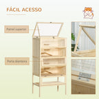 Gaiola de madeira para hamsters e outros pequenos roedores com várias plataformas 60x40x120cm — foto 5