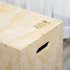 Caixa Pliometria de Madeira Caixa de Saltos com 2 Alças Recortadas Carga Máxima 120 kg para Casa Escritório Ginásio 45x40x60 cm Madeira — foto 8