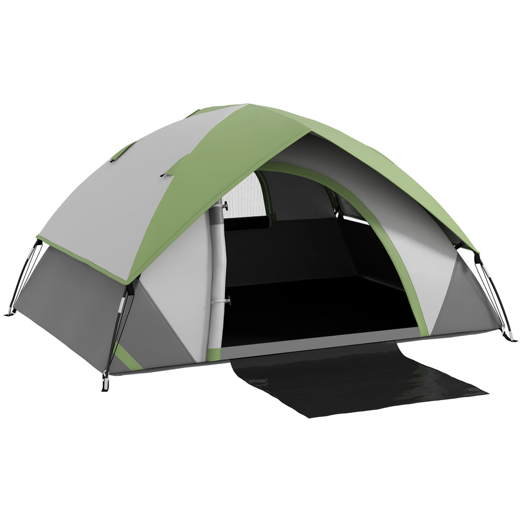 Tenda de Campismo para 1-2 Pessoas Tenda de Campismo Dobrável com Janela e Bolsa de Transporte Impermeável 3000 mm 210x150x110 cm Verde — foto 1