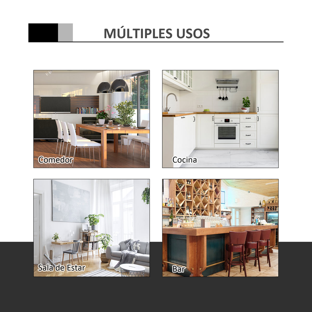 Mesa de bar ajustável em altura com base redonda e antideslizante para cozinha sala de jantar Ø60x69-93 cm Branco — foto 6