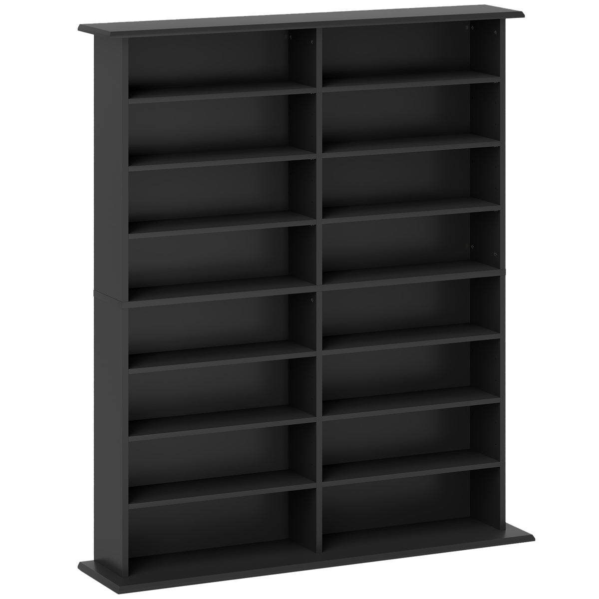 Arrumação para Cd e Dvd com 16 Compartimentos e 12 Prateleiras Reguláveis Capacidade Máx. 720 Cd/396 Dvd e Blu-Ray Preto — foto 1
