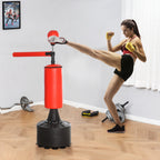 Punching Ball de Boxe com Altura Ajustável com Barra Giratória 360° e Base Preenchida Punching Ball para Boxe 88x48x155-205 cm Preto e Vermelho — foto 7