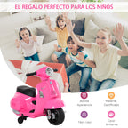 Mota elétrica para crianças com licença acima de 18 meses com faróis buzina e 4 rodas licenciadas 66,5x38x52 cm Rosa — foto 4