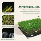 Relva Artificial 40 mm Rolo de Relva Artificial de 1x4 m Realista com Orifícios de Drenagem para Varanda Jardim Pátio Verde — foto 6