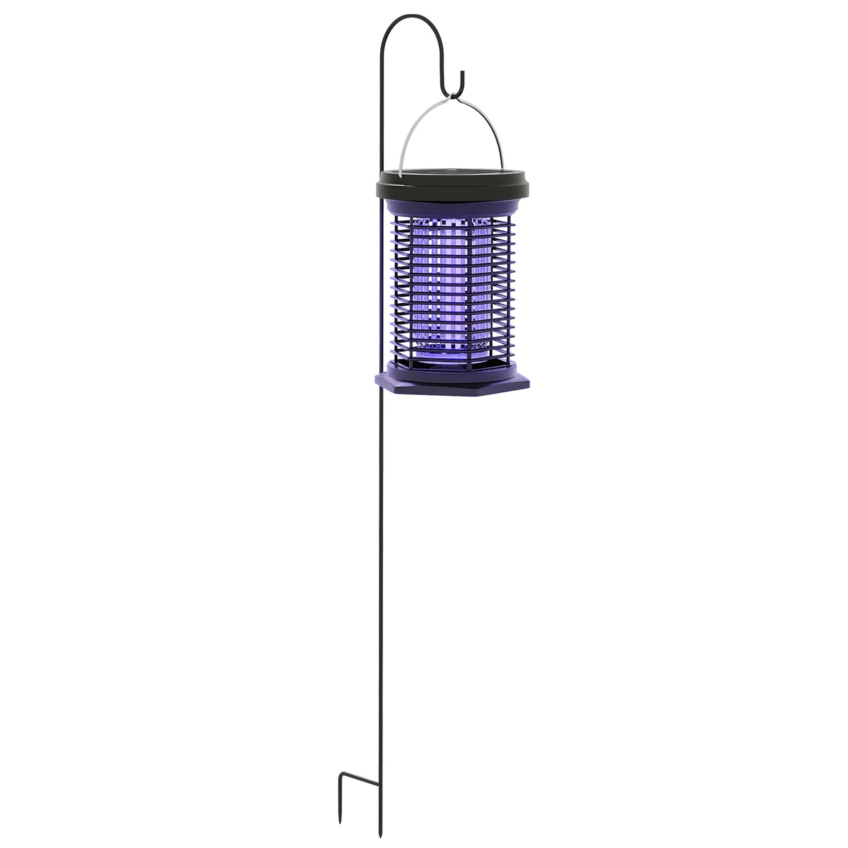 Lâmpada Mata Mosquitos Elétrica 2 em 1 5W Mata Mosquitos Elétrico com Luzes LED UV Recarregável Solar e USB Efeito 30 m² Mata-moscas Elétrico para Jardim Terraço Pátio Preto — foto 1