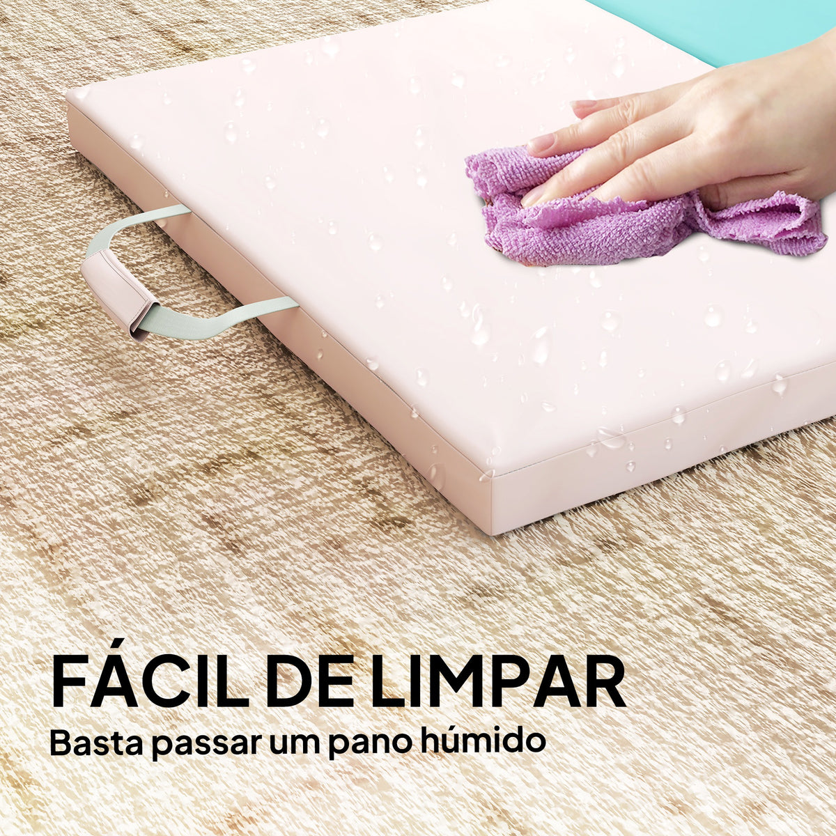 Tapete de Ginástica Dobrável com Espessura de 5 cm Tapete de Exercício com Pegas de Transporte e Bolsa Tapete de Ginástica para Yoga Aeróbica Artes Marciais 180x60x5 cm Multicor — foto 5