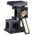 Arranhador para Gatos com Postes e Placa de Arranhar em Sisal Caverna Cama com Borda Elevada e Tato Suave 59x39x83 cm Cinza Escuro — foto 1