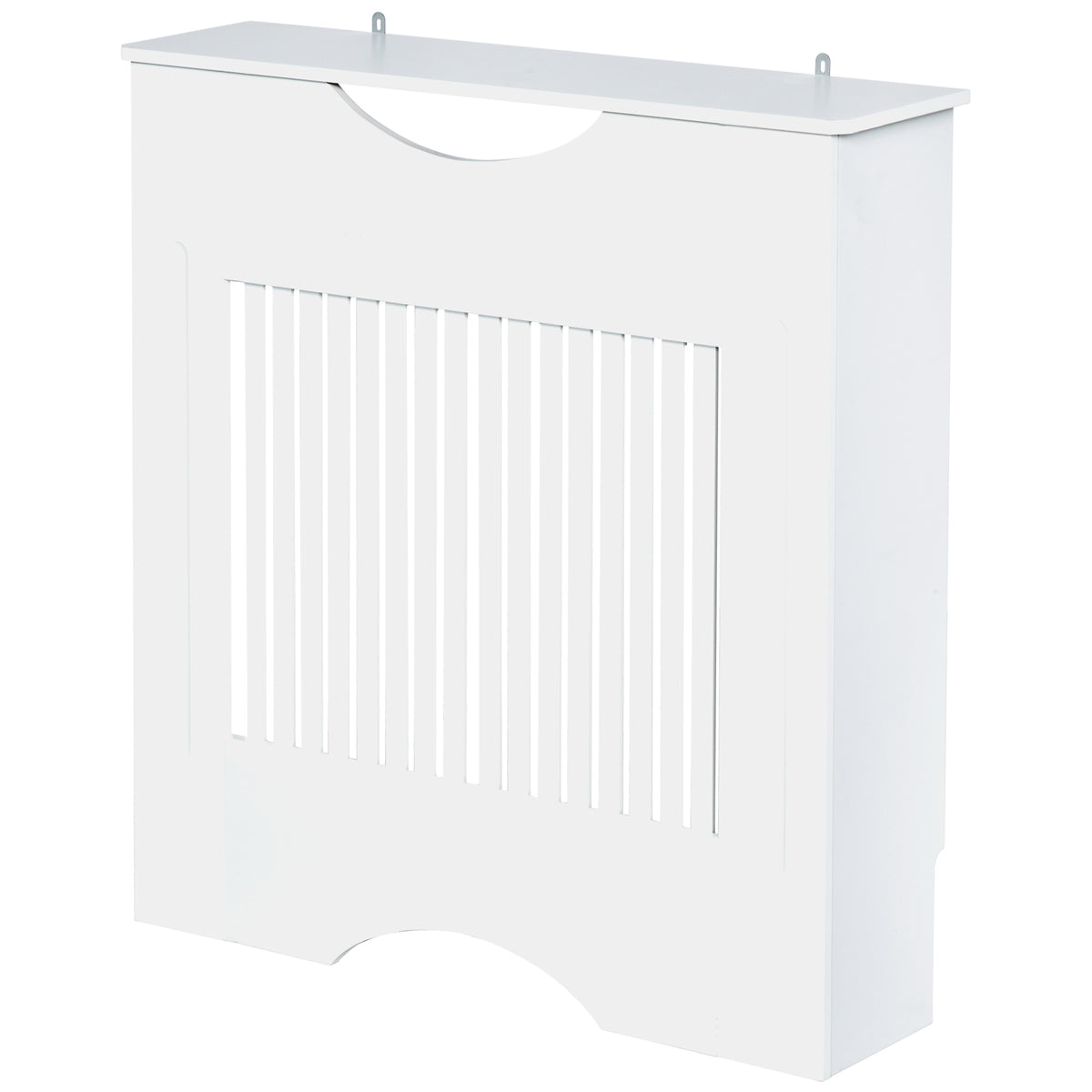 Cobertura Radiador 78x19x82cm Cobertura Radiador de MDF Moderno com Prateleira Carga 10kg e Dispositivo Anti Rolamento para Sala de Estar Dormitório Branco — foto 1