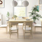 Mesa de Jantar Moderna Mesa para Sala Retangular para 4-6 Pessoas Carga 100 kg 140x89,5x75 cm Branco e Carvalho — foto 7
