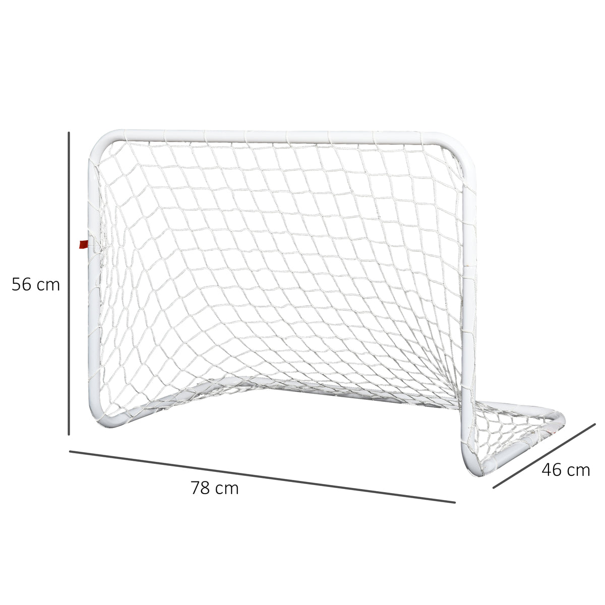 Conjunto de 2 Balizas de Futebol com Rede e Bola para Crianças e Adultos, Brinquedo Desportivo de Exterior para Jardim com Bomba de Enchimento, Aço e Poliéster, 78x46x56 cm, Branco — foto 3