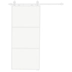 Porta de Correr com Acessórios Porta de Correr de Vidro com Mecanismo de Fecho Suave para Casa de Banho Sala de Estar Cozinha 91,4x203,2 cm Branco — foto 1