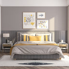 Conjunto de 2 Mesas de Cabeceira Mesa Auxiliar com 1 Gaveta e Prateleira de Armazenamento para Dormitório Sala de Estar Escritório Estilo Moderno 50x39x51cm Branco e Carvalho — foto 2