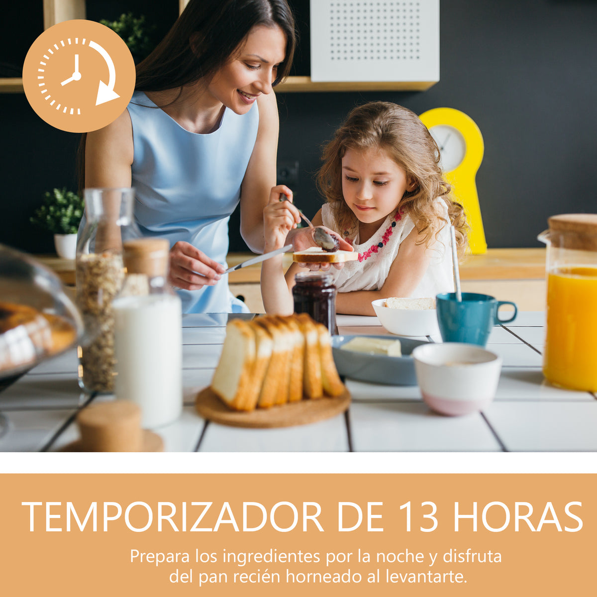 Máquina de Pão Automática com 11 Programas para Pães e Doces com Tela de LCD Temporizador programável de 13 horas em Aço Inoxidável 29,6x23,3x29,2 cm Branco — foto 8