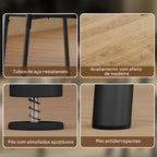 Conjunto de Mesa e Cadeiras de Jantar Compacto, Mesa Redonda com 4 Cadeiras, Estilo Industrial, Estrutura Metálica, Ideal para Espaços Pequenos, Sala de Jantar, Mesa Ø85x76 cm, Natural — foto 6