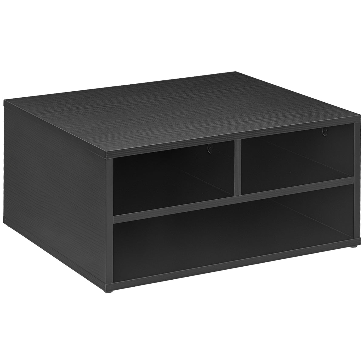 Móvel Auxiliar para Impressora de 2 Níveis Suporte de Impressora com 3 Compartimentos Estilo Moderno para Quarto Escritório Sala 47x40x22,5 cm Preto — foto 1