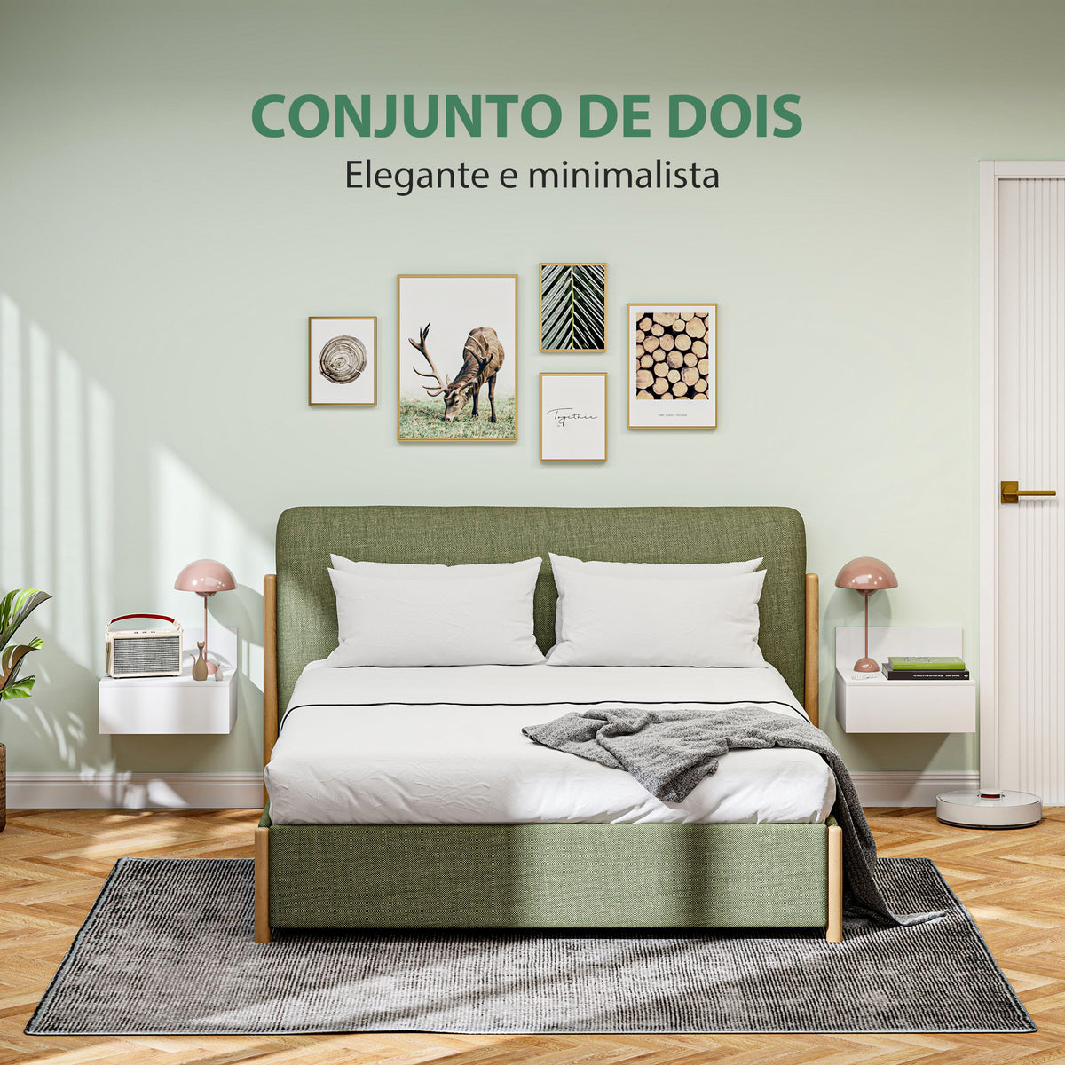 2 Mesas de Cabeceira Flutuante Conjunto de 2 Mesas de Cabeceira de Parede com Gaveta de Armazenamento para Dormitório 43x36,5x30,5 cm Branco — foto 4