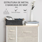 Cómoda com 7 Gavetas de Tecido Cómoda de Armazenamento Multifuncional para Dormitório Sala de Estar Corredor 63,5x30x71cm Cinza — foto 6