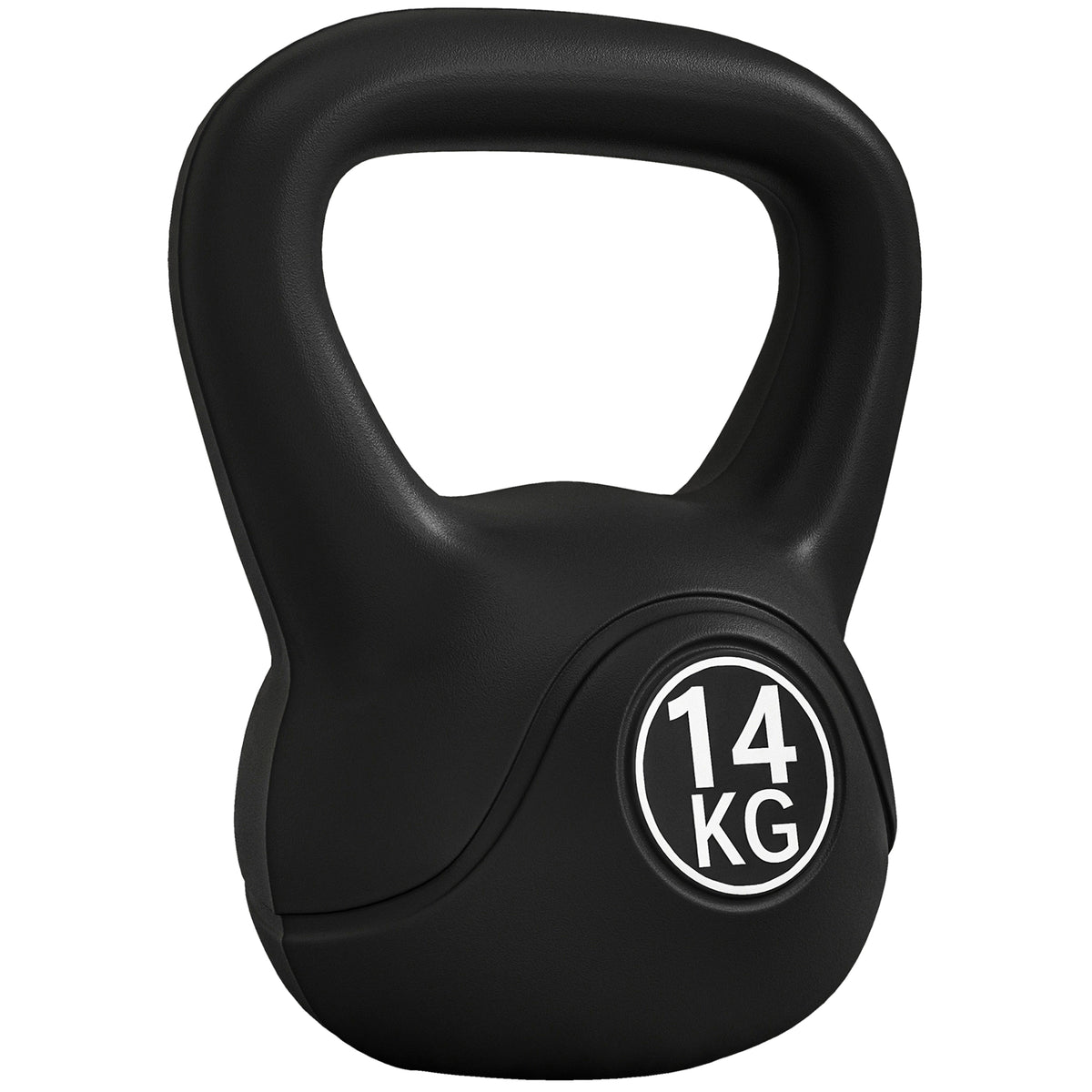 Peso Russo de 14 kg Kettlebell Fitness Preenchido de Areia com Punho Largo Antiderrapante para Exercícios e Treinos em Casa Ginásio 26x18x32 cm Preto — foto 1