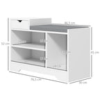 Móvel e Banco de Sapatos 1 Gaveta e 3 Compartimentos Capacidade 5 Pares MDF 76,5x30x52 cm — foto 2