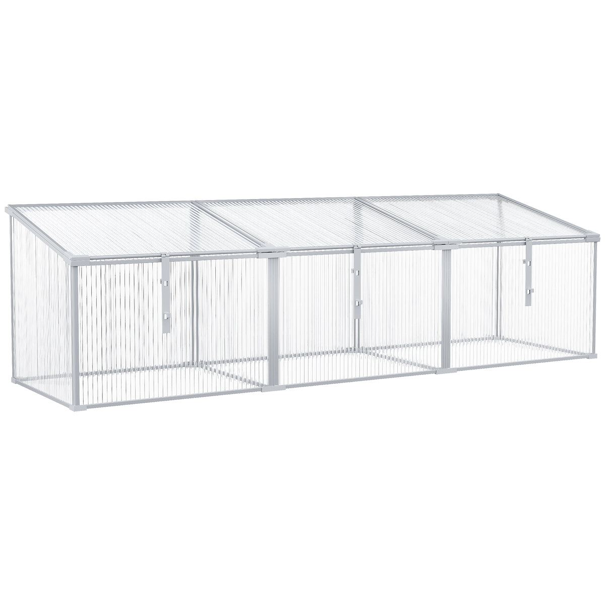 Estufa de Jardim Alumínio Policarbonato Transparente Viveiro para Plantas Culturas 180x51x51cm — foto 1