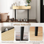 Mesa Consola Móvel para Entrada com 2 Gavetas e Pés de Aço Consola para Entrada Corredor 100x30x80,5 cm Carvalho — foto 6