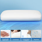 Almofada Viscoelástica com Espuma Viscoelástica Almofada com Desenho Ergonómico Capa Removível e Lavável para Dormir de Lado e de Costas 81,28x40,64x15,24 cm Creme — foto 4