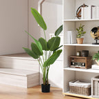 Planta Artificial Decorativa 160 cm Bananeira Artificial com Vaso e Folhas para Interior Casa Sala de Estar Escritório Verde — foto 2