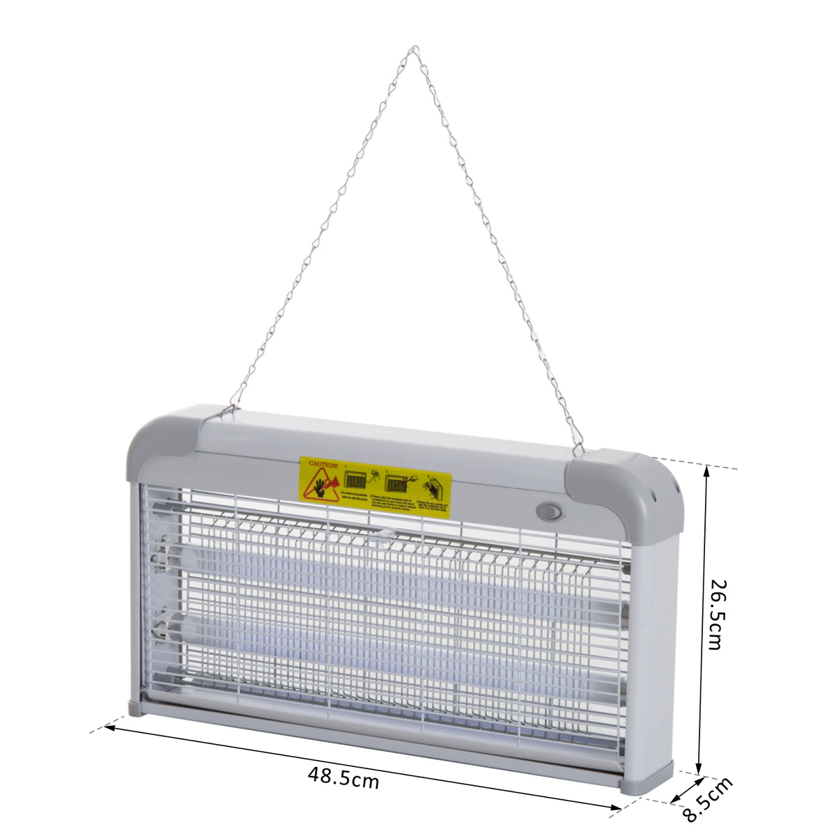 Lâmpada Anti-Mosquitos Elétrica 30W Mata Mosquitos Elétrico Área 60 m² Seguro e Eficaz com Luz UV para Exterior e Interior 48,5x8,5x26,5cm Branco e Cinza — foto 3