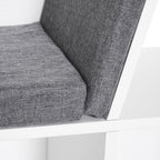 Estante Infantil com Assento Estante com 6 Cubos e Banco com Almofada 102x30x61cm Branco e Cinzento — foto 8