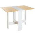 Mesa Sala de Jantar Dobrável Mesa Auxiliar de Cozinha com Laterais Dobráveis para Poupar Espaço Desenho Moderno 103x76x73,5 cm Madeira e Branco — foto 1
