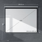 Tela de Projeção Elétrica 120 Polegadas Tela de Projeção Portátil Formato 4:3 com Comando à Distância para Interior e Exterior Cinema em Casa Pátio 244x183 cm Branco — foto 3