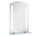 Espelho para banheiro com luz LED 16W Interruptor de toque e prateleira inferior Cabo de 1m Estrutura de alumínio 70x50x2,7 cm prata — foto 1