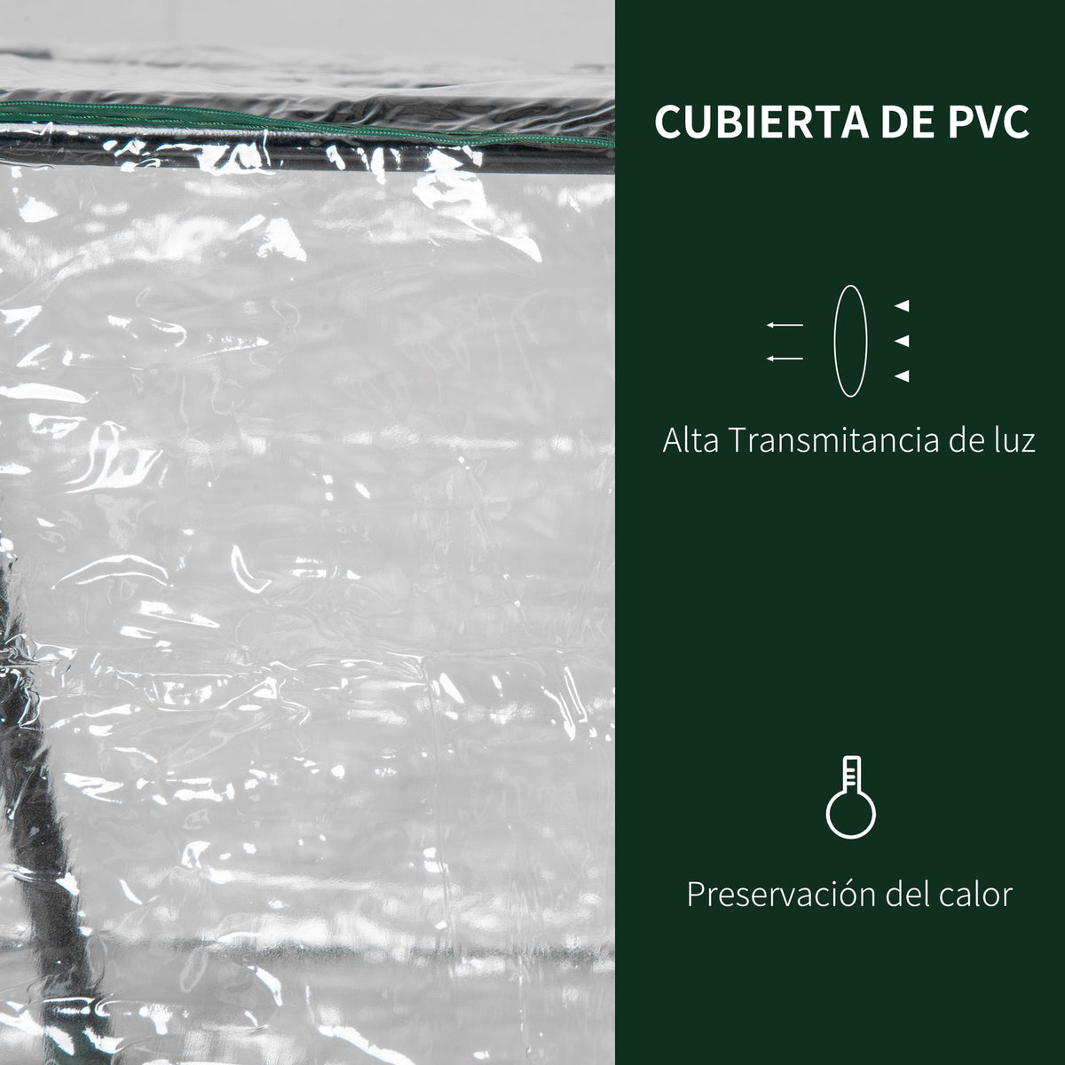 Estufa 119x60x60cm Estufa de Jardim com 2 Janelas Enroláveis para Cultivo de Plantas Verduras Flores Transparente — foto 4