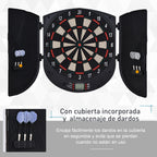 Alvo Eletrónico Digital com 6 Dardos até 8 Jogadores Marcador Portas Laterais Tela LCD 46.5x4.4x50.5 cm Preto — foto 7