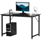 Secdretária Mesa de Computador com Pés Ajustáveis e Estrutura em Aço Secretária Estilo Moderno Capacidade de Carga 70 kg 120x60x73 cm Marrom Escuro e Preto — foto 1