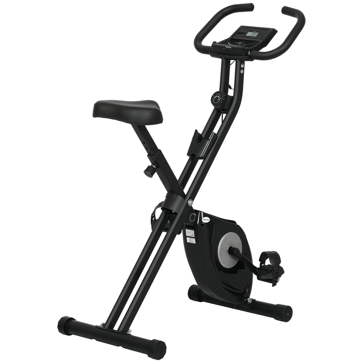 Bicicleta Estática Dobrável com 8 Níveis de Resistência Magnética Bicicleta de Exercício Fitness com Ecrã LCD e Assento Regulável para Casa Escritório 43x85x109 cm Preto — foto 1