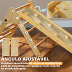 Triângulo de Escalada de Madeira 2 em 1 Escalada para Crianças de 18-48 Meses com Rampa para Deslizar ou Escalar 147x64,5x63 cm Madeira — foto 6