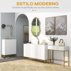 Mesa Consola Moderna Mesa de Entrada com 2 Gavetas e Pés de Aço Anti-tombo para Entrada Sala Corredor 80x31,5x75 cm Branco — foto 5