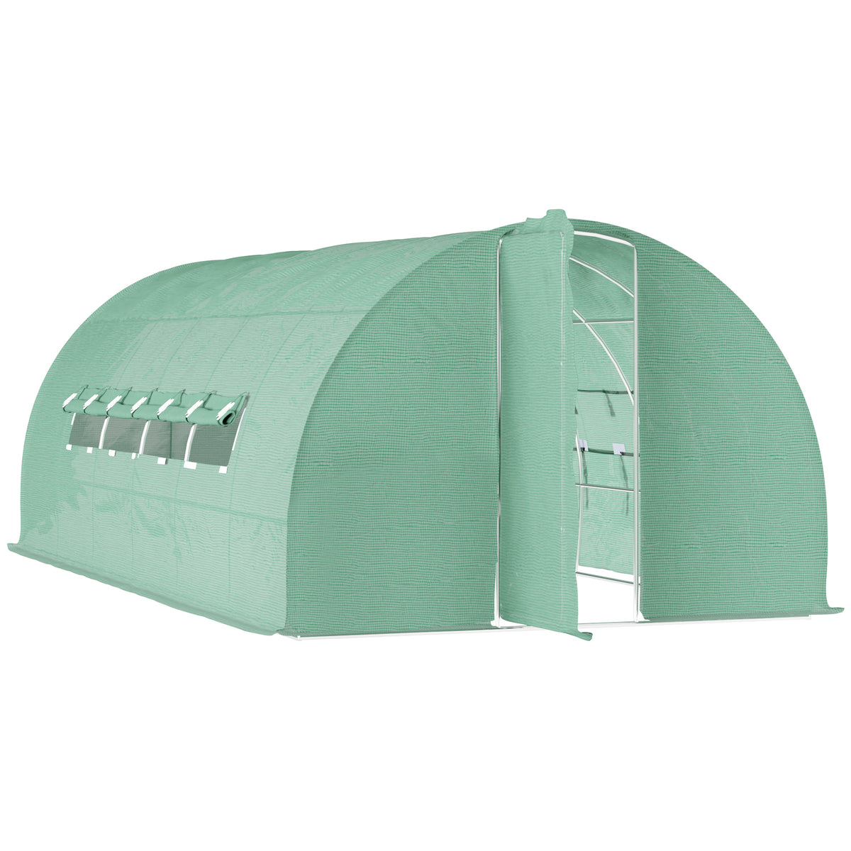 ® Estufa de Jardim e Quintal com 6 janelas para Cultivar Plantas e Verduras Coberta de PE 140g/㎡ Material de Aço - 6x3x2m — foto 1