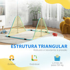 Barra de Ginástica Artística Barra Horizontal Dobrável com Altura Ajustável Equipamento de Ginástica para Treino em Casa para Crianças 154x106,2x88,5-128,5 cm Azul Celeste — foto 7