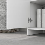 Móvel para Lavatório Pousar Móvel para Lavatório Moderno com Prateleira Anti-Tombo Carga 40 kg 60x30x60 cm Branco — foto 8