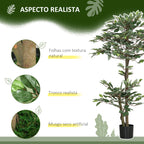 Planta Artificial Ficus 150 cm Planta Artificial com 1008 Folhas Musgo e Vaso Planta Artificial Decorativa para Interior e Exterior Casa Sala de Estar Escritório Verde — foto 5