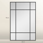 Espelho de Parede Retangular Espelho Estilo Janela 90x60 cm com Moldura de Metal Espelho Decorativo para Sala Quarto Entrada Preto — foto 3